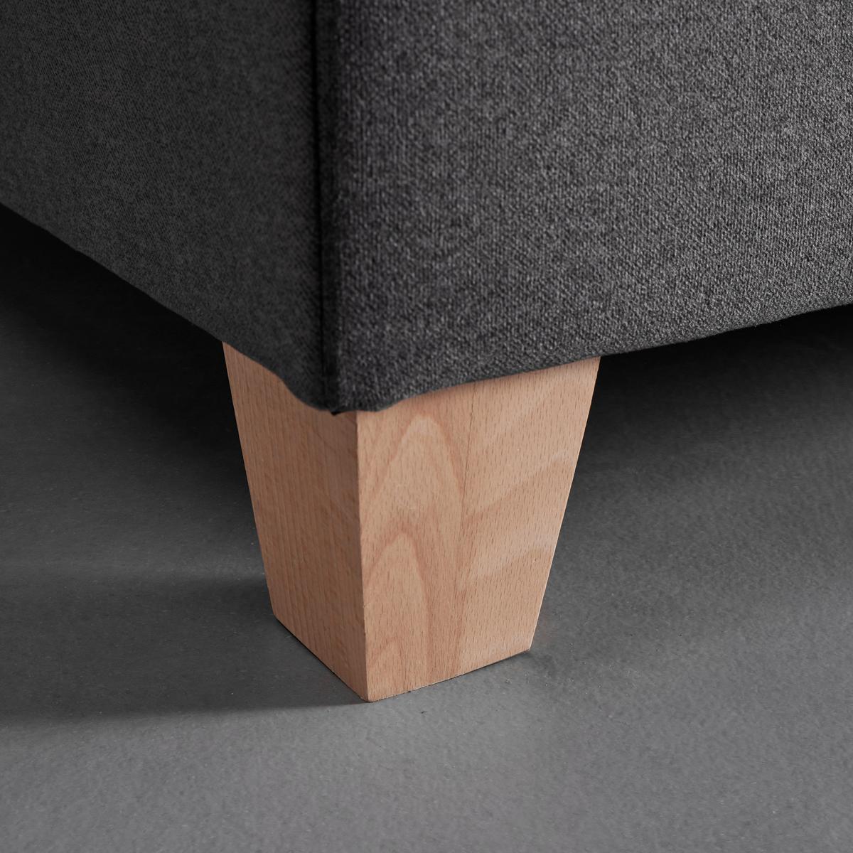 Manželská boxspring postel RINA, 180x200, šedá - šedá/přírodní barvy, Moderní, dřevo/textil (180/200cm)