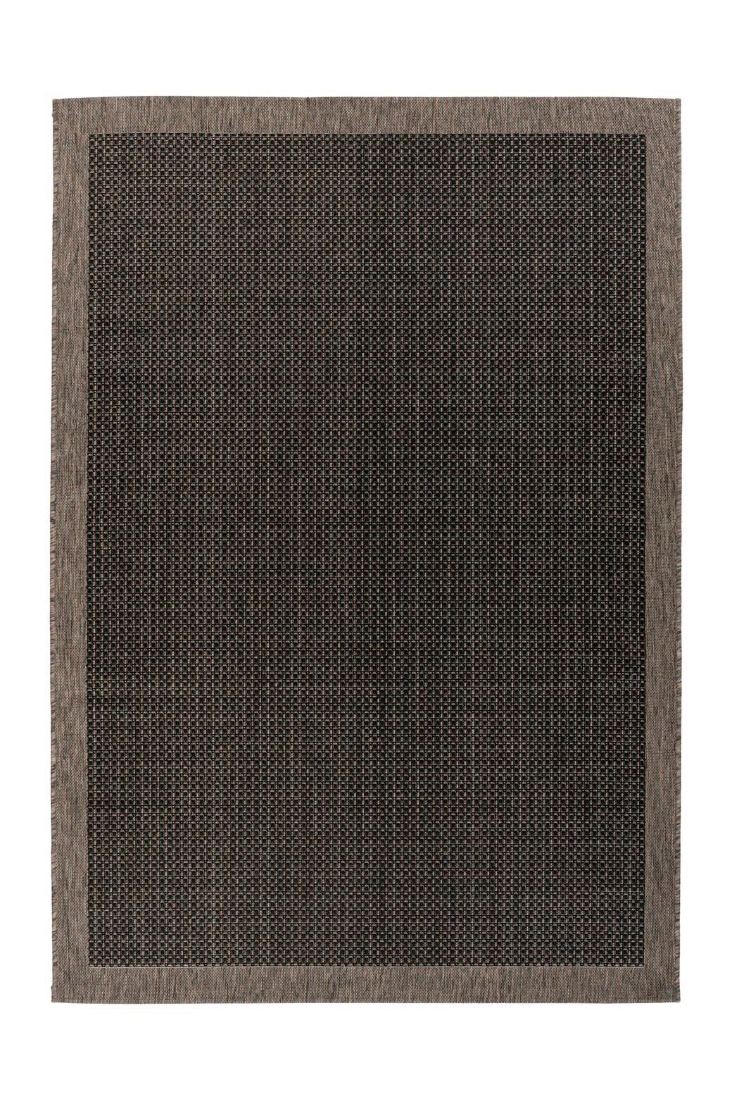 Flachwebteppich Splash 100 Anthrazit/Schwarz, 120x170 cm - Anthrazit/Schwarz, KONVENTIONELL, Textil (120/170cm) - Kayoom