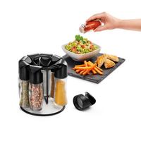 Gewürzregal aus Glas und Kunststoff BxH: 15,2x17,2 cm - Transparent/Schwarz, Basics, Glas/Kunststoff (15,2/17,2/15,2cm) - Metaltex