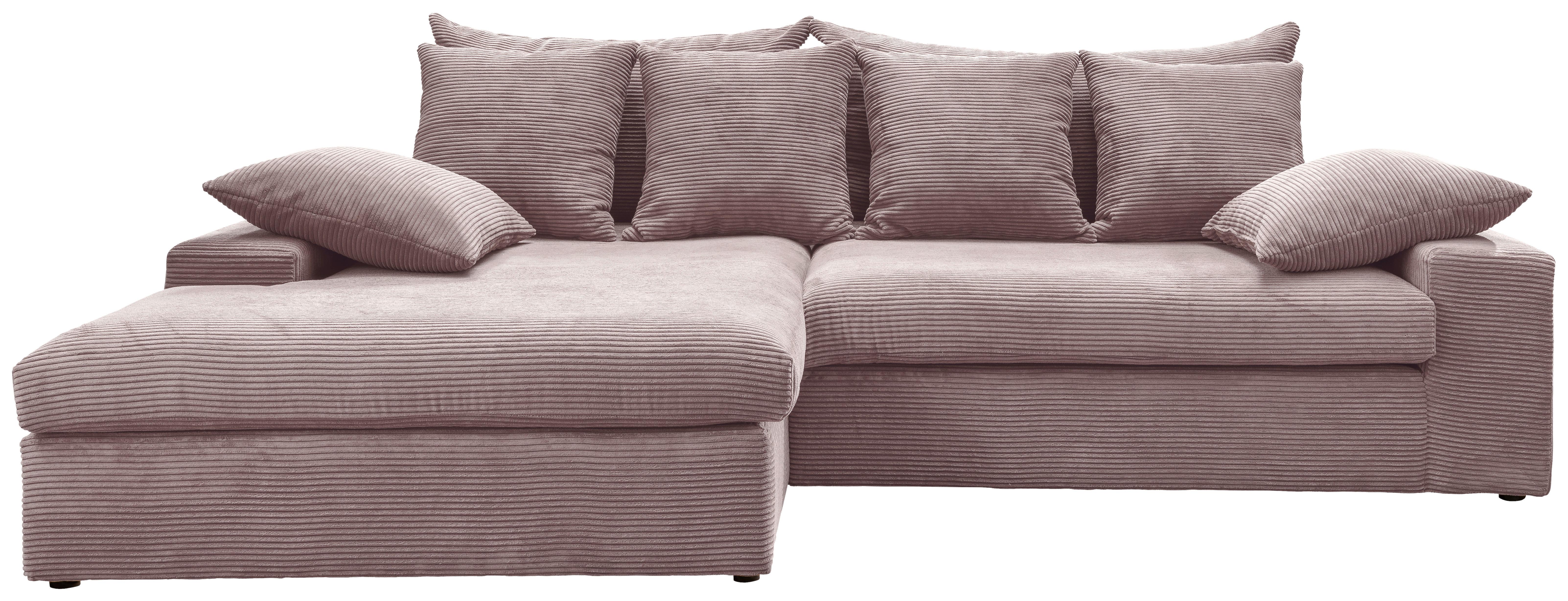 Ecksofa Avellino Rosa S: 200/278 cm - Schwarz/Rosa, MODERN, Textil (200/278cm) - Livetastic