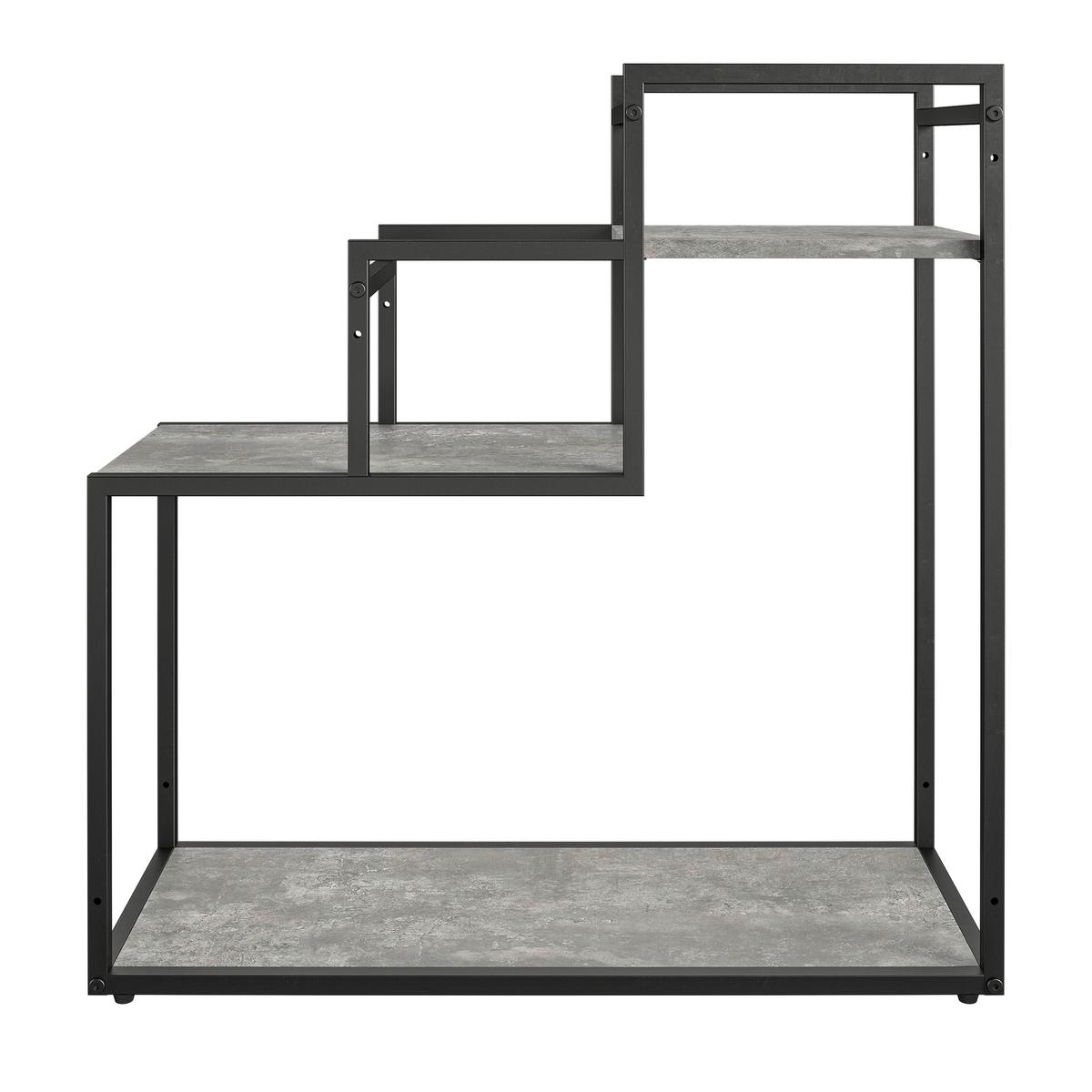 Blumenständer Weston Grau, Schwarz B: 58cm - Schwarz/Grau, Design, Holzwerkstoff/Metall (58/58/23cm) - MID.YOU