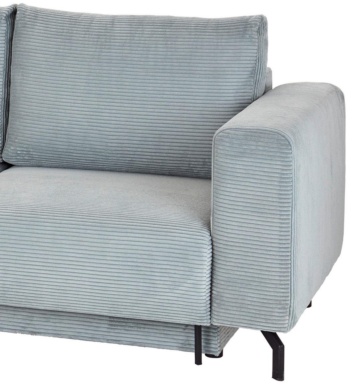 Rohová sedačka VENI, levá, šedozelený manšestr - černá/šedozelená, Moderní, kov/textil (210/272cm) - Ondega