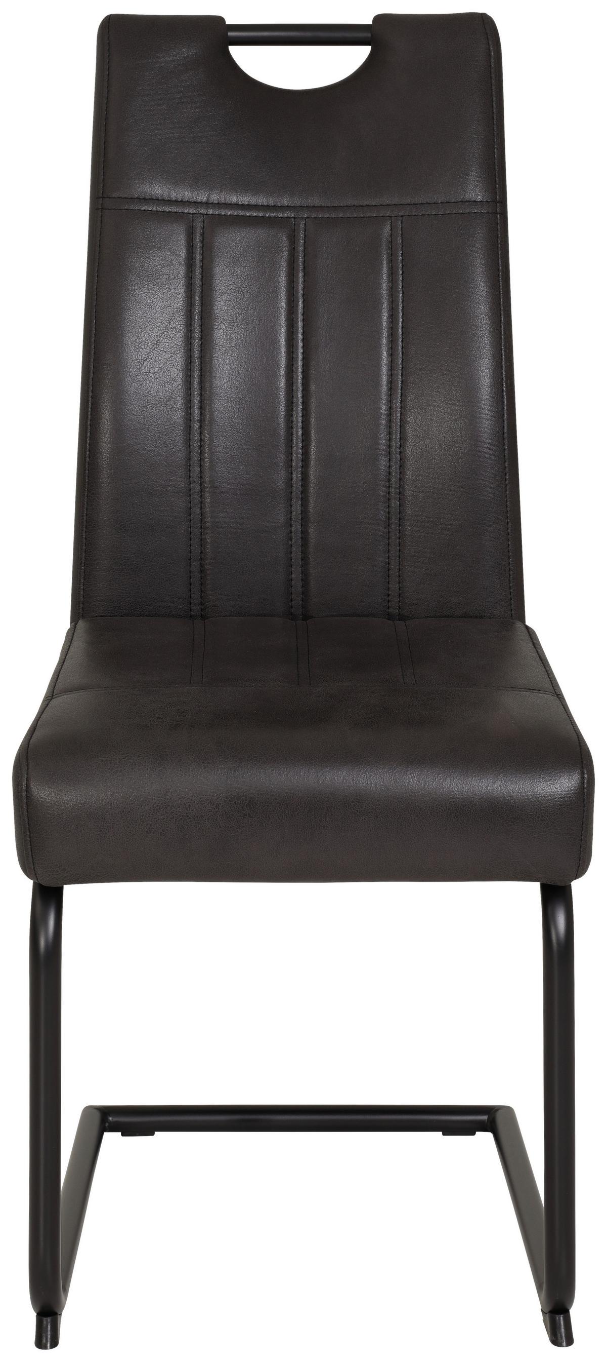 Szánkótalpas Szék Betty - fekete/antracit, Konventionell, textil/fém (43/99/60cm)