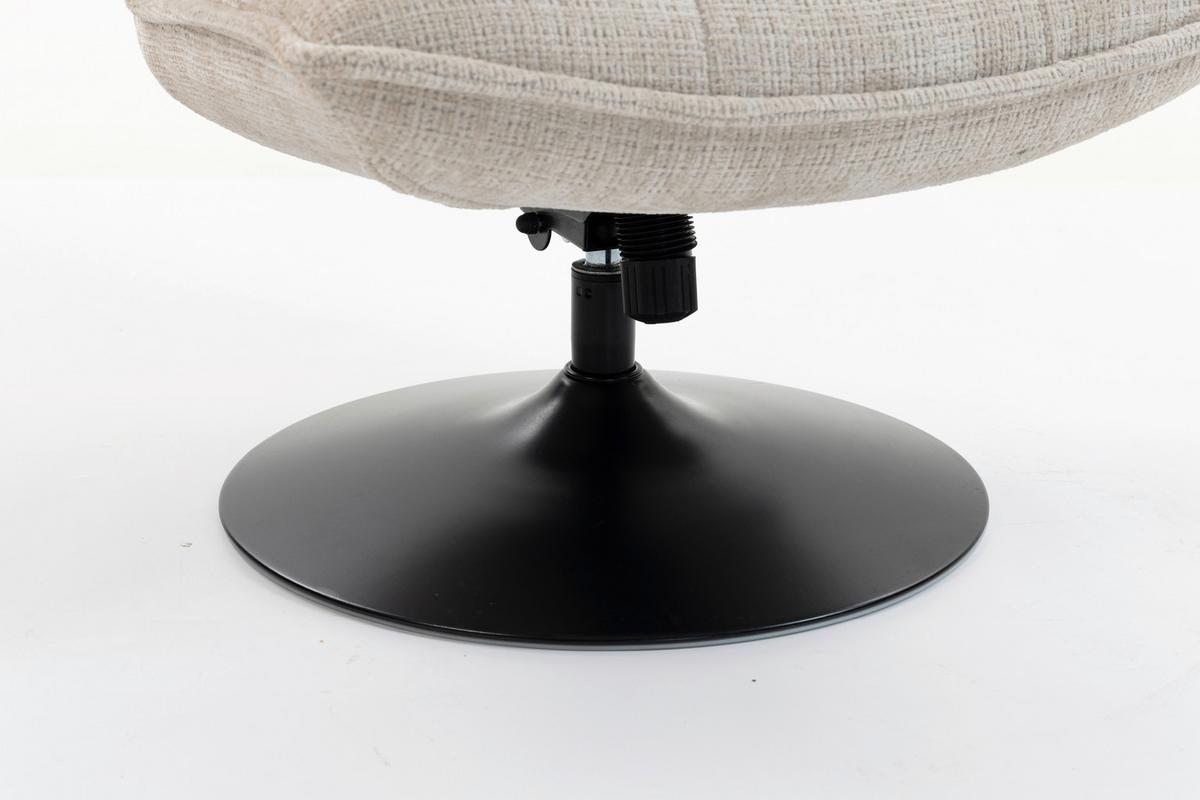 Relaxliege Kairo Creme Sitzfläche drehbar, B: 71 cm - Creme/Schwarz, MODERN, Holz/Textil (71/88/89cm)