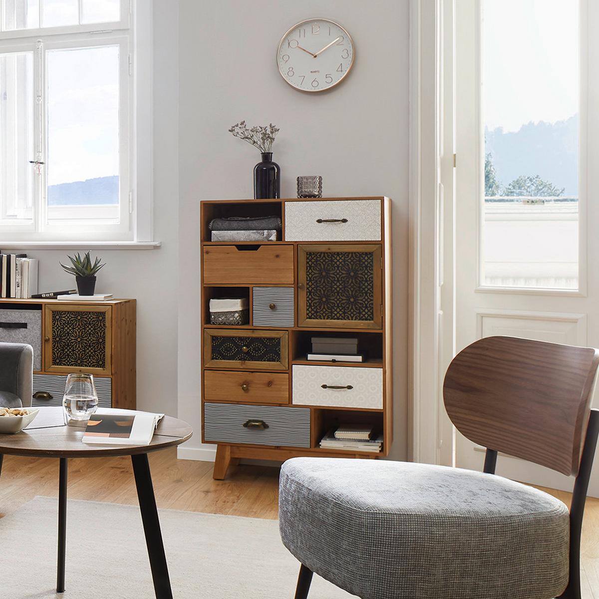 Komoda FRAME - viacfarebná/čierna, Modern, drevo (68/112/34cm) - Modern Living