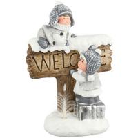 Led-es Felirat Welcome - barna/kék, Konventionell, kő (29,2/17/42,5cm) - Luca Bessoni