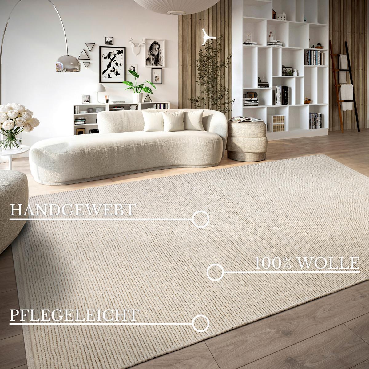 Handwebteppich V&b Francois Weiß 160x230 - Weiß, Basics, Textil (160/230cm) - Villeroy & Boch