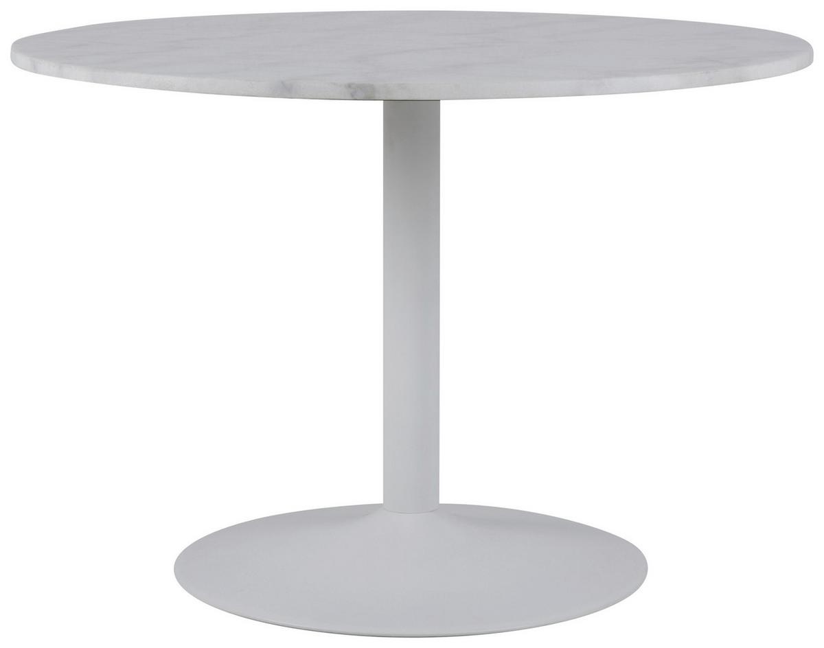 Jedálenský stôl TARIFA 110 - biela, Trend, kov/kameň (110/75cm) - Livetastic