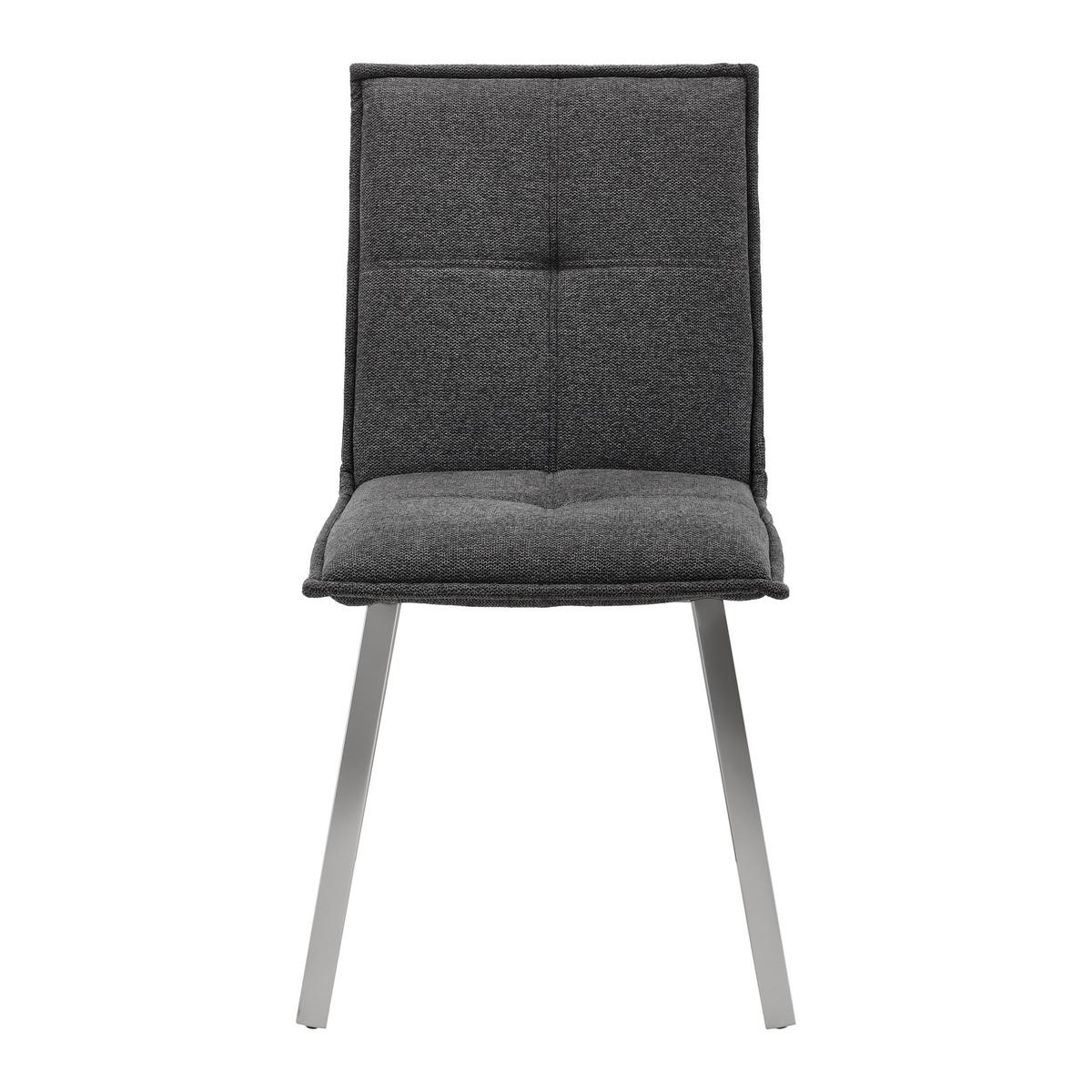 Židle Emilio tmavě šedá - tmavě šedá/barvy nerez oceli, Moderní, kov/dřevo (46/85/55cm) - Bessagi Home
