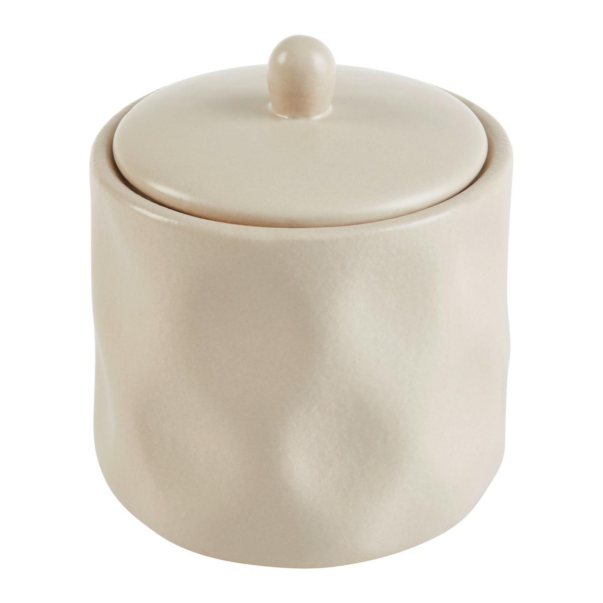 SVÍČKA V NÁDOBCE MAJA - černá/krémová, Konvenční, přírodní materiály/keramika (9/9/11cm) - Modern Living