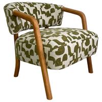 Židle s područkami JORIS, zelená/přírodní žinylka - zelená/přírodní barvy, Lifestyle, dřevo/textil (71/67/71cm) - Mömax