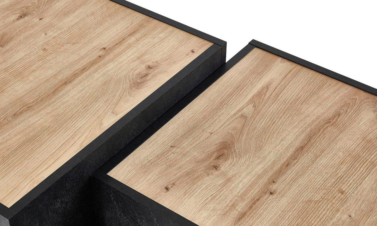 Couchtisch Cuba Schiefer-/ Eiche Dekor B: 50-43cm - Schieferfarben/Eiche Artisan, MODERN, Holzwerkstoff (50-43/40-35/50-43cm) - MID.YOU