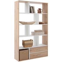 Regal Roberto 2 Artisan/Weiß B: 110 cm - Eiche Artisan/Weiß, Trend, Holzwerkstoff (110/184,6/32cm)