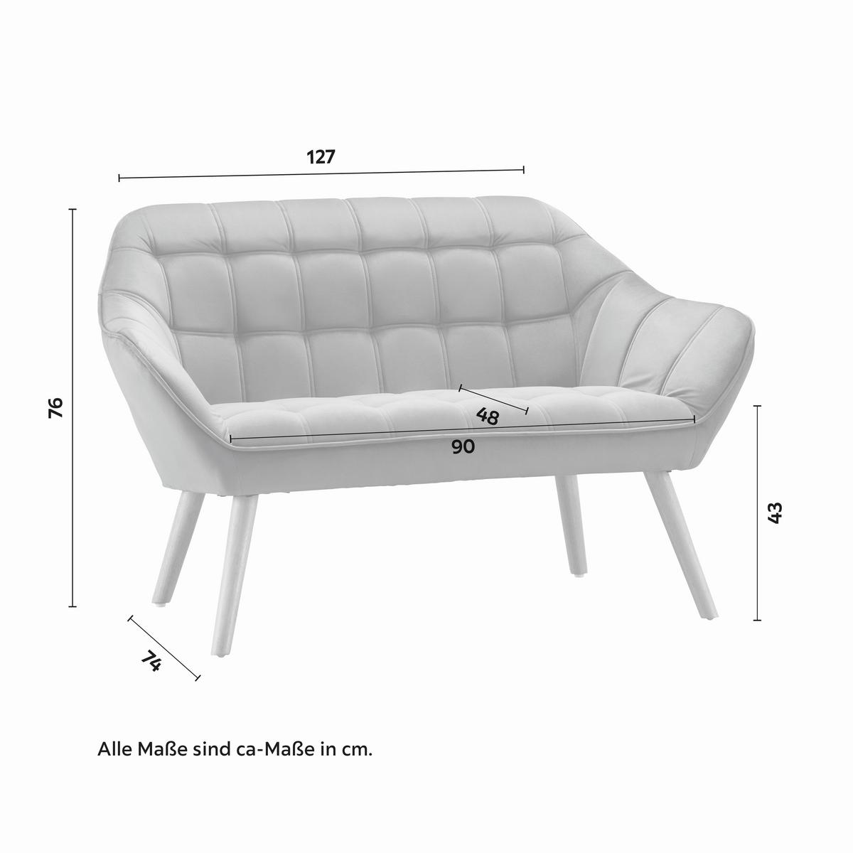 Pohovka MONIQUE tmavě šedá - tmavě šedá, Moderní, dřevo/textil (127/76/74,5cm) - Modern Living