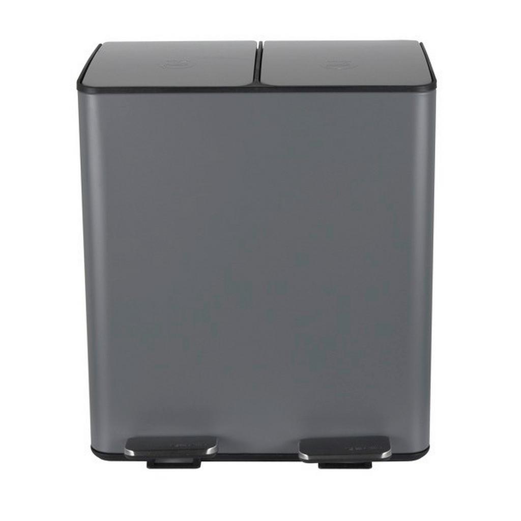 Treteimer Aliya 40l Dunkelgrau Metall Lbh: 45x30x51 Cm