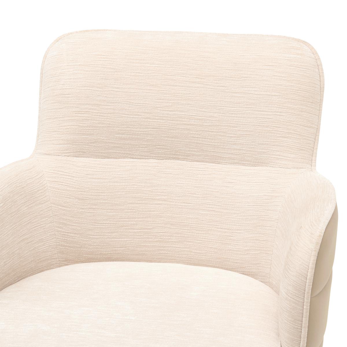 Armlehnstuhl Mia Webstoff Beige, B: 58 cm - Beige/Schwarz, KONVENTIONELL, Textil/Metall (58/82/64cm) - MID.YOU