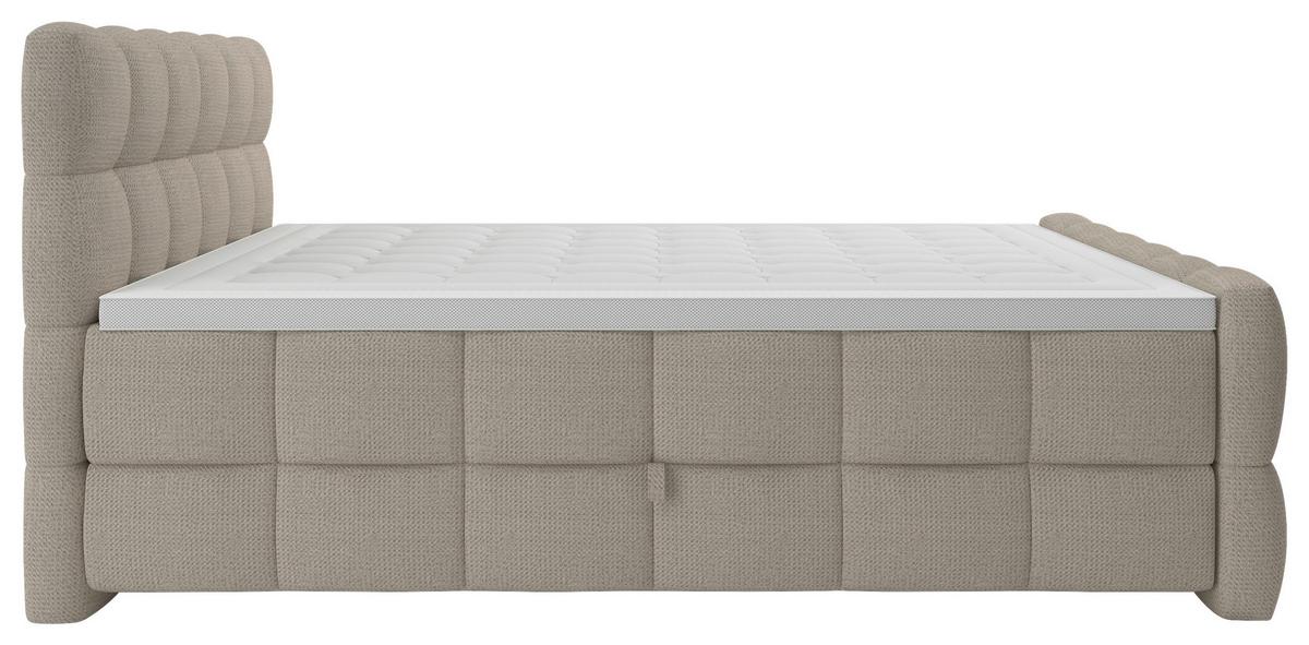 BOXSPRINGBETT inkl. Bettkasten 120x200 - Beige/Schwarz, Trend, Holz/Holzwerkstoff (120/200cm) - Sembella