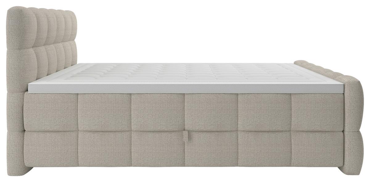 BOXSPRINGBETT inkl. Bettkasten 160x200 - Creme/Schwarz, Trend, Holz/Holzwerkstoff (160/200cm) - Sembella