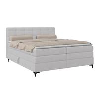 Boxspringbett MITTO Silberfarben 180x200 cm - Silberfarben/Schwarz, KONVENTIONELL, Textil/Metall (180/200cm)