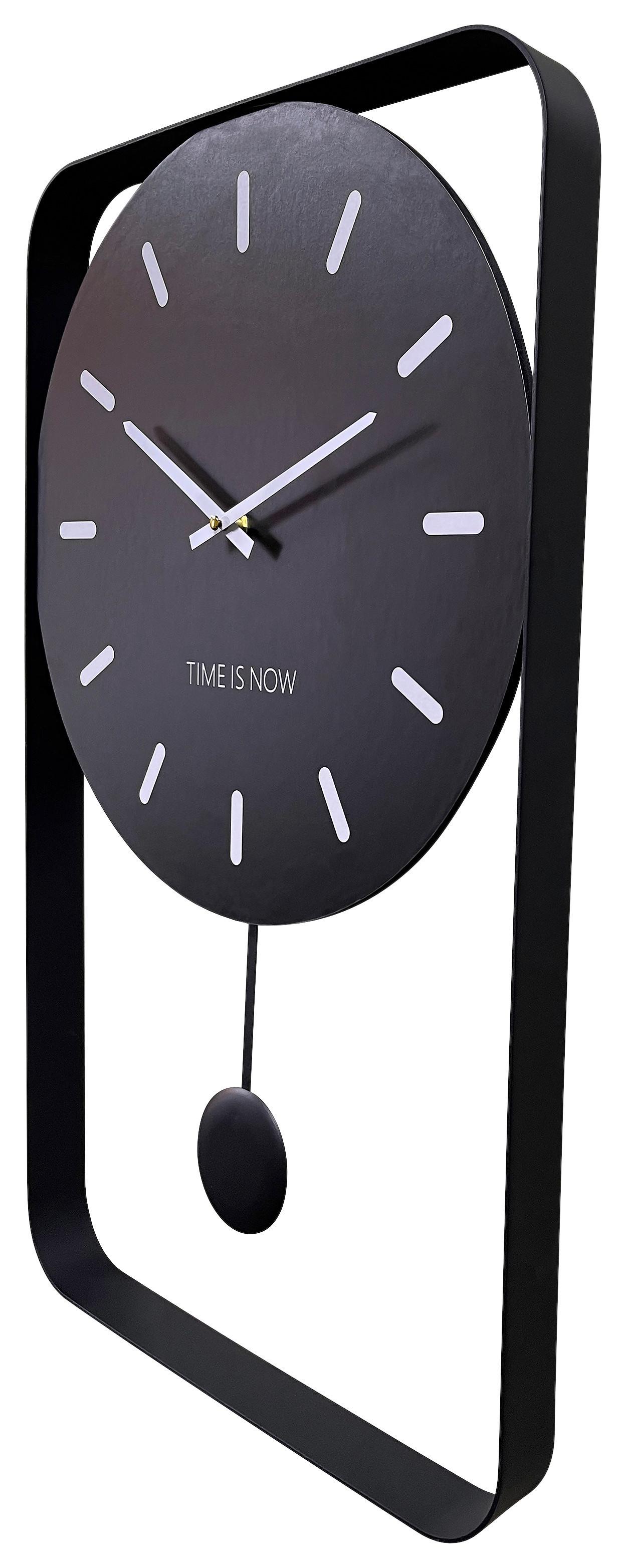 Nástenné Hodiny Time Is Now, V: 65,5cm - čierna/biela, Moderný, kov (40,5/65,5/5cm) - Modern Living