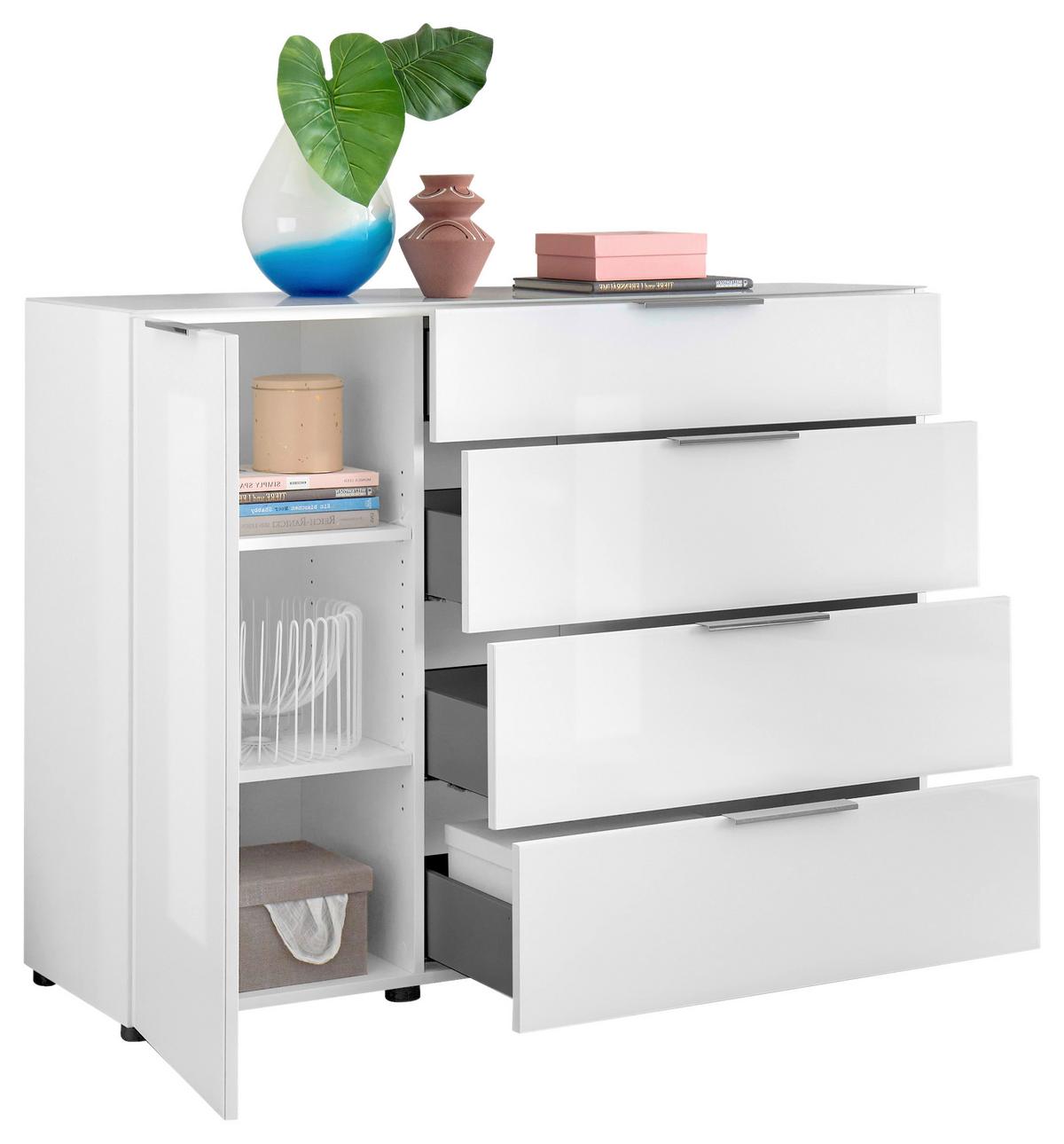 KOMODA SIENA -EXKLUSIV- - čierna/biela, Modern, kov/kompozitné drevo (135/99/40cm) - Mömax