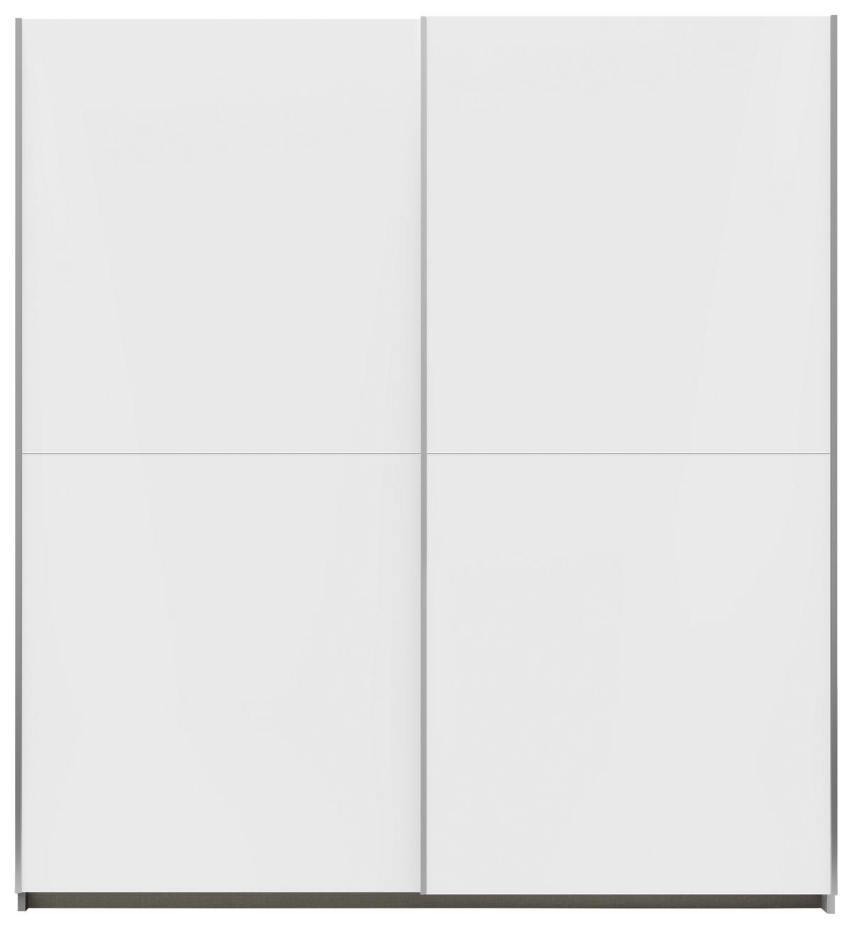 Schwebetürenschrank 175cm Mars Alpinweiß Dekor - Weiß, KONVENTIONELL, Holzwerkstoff (175/191/59cm)