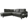 Ecksofa Molly Dunkelgrau S: 198x233 cm - Dunkelgrau/Schwarz, Textil (198/233cm) - MID.YOU