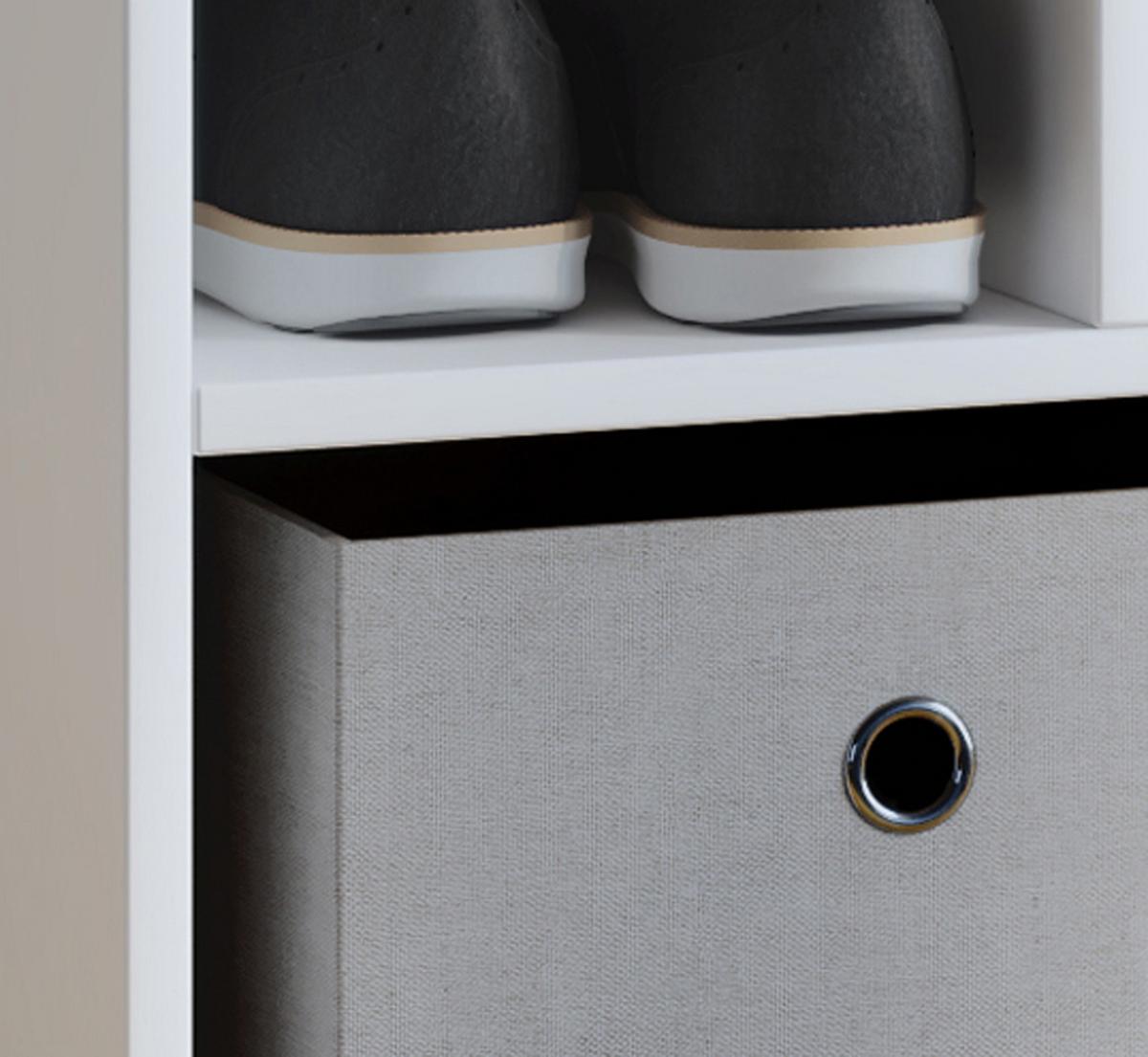 Schuhschrank Hinsol Xl Weiß Dekor Für 20 Paare B: 92 Cm - Weiß, KONVENTIONELL, Holzwerkstoff (92/99/33cm) - MID.YOU
