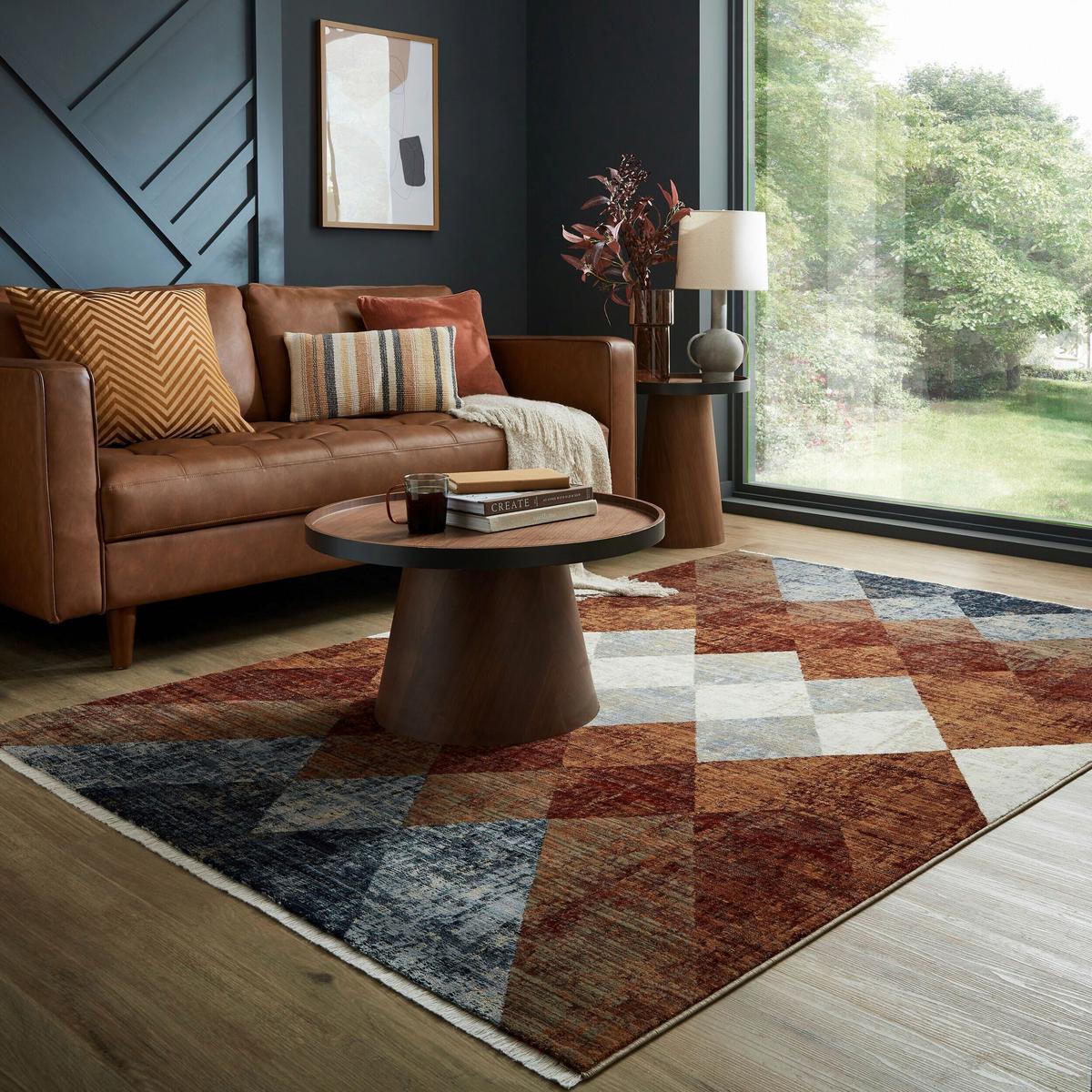 Webteppich Bradley Geo Red 80x154 - Rot, Basics, Textil (80/154cm)