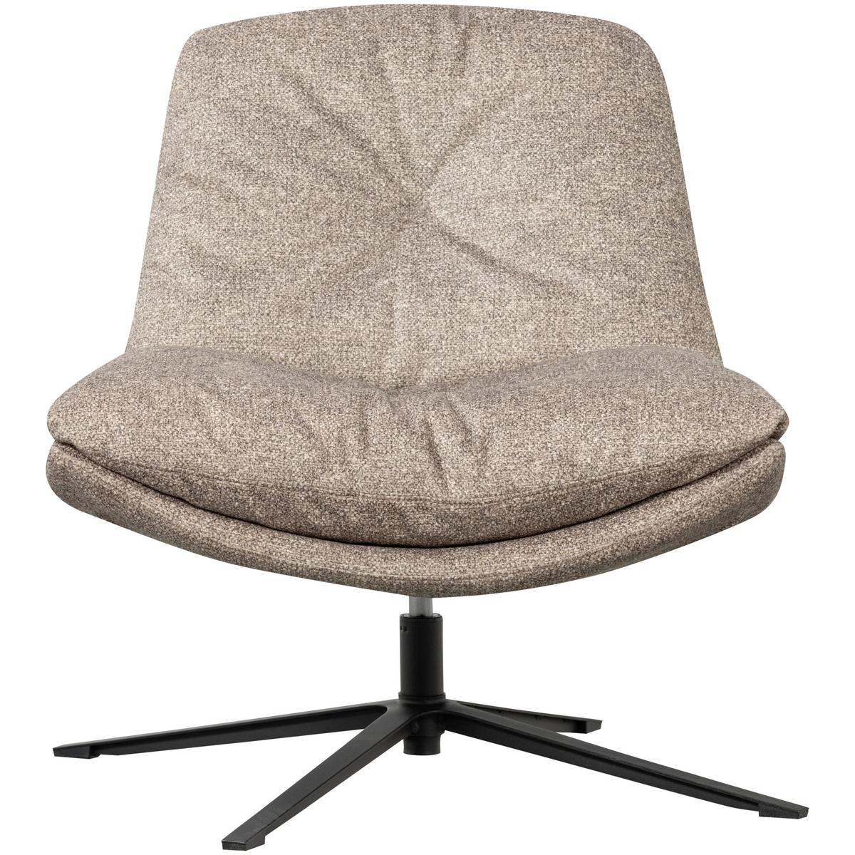 Sessel Arve Naturfarben B: 82cm - Schwarz/Naturfarben, Design, Textil (82/86/87cm) - Livetastic