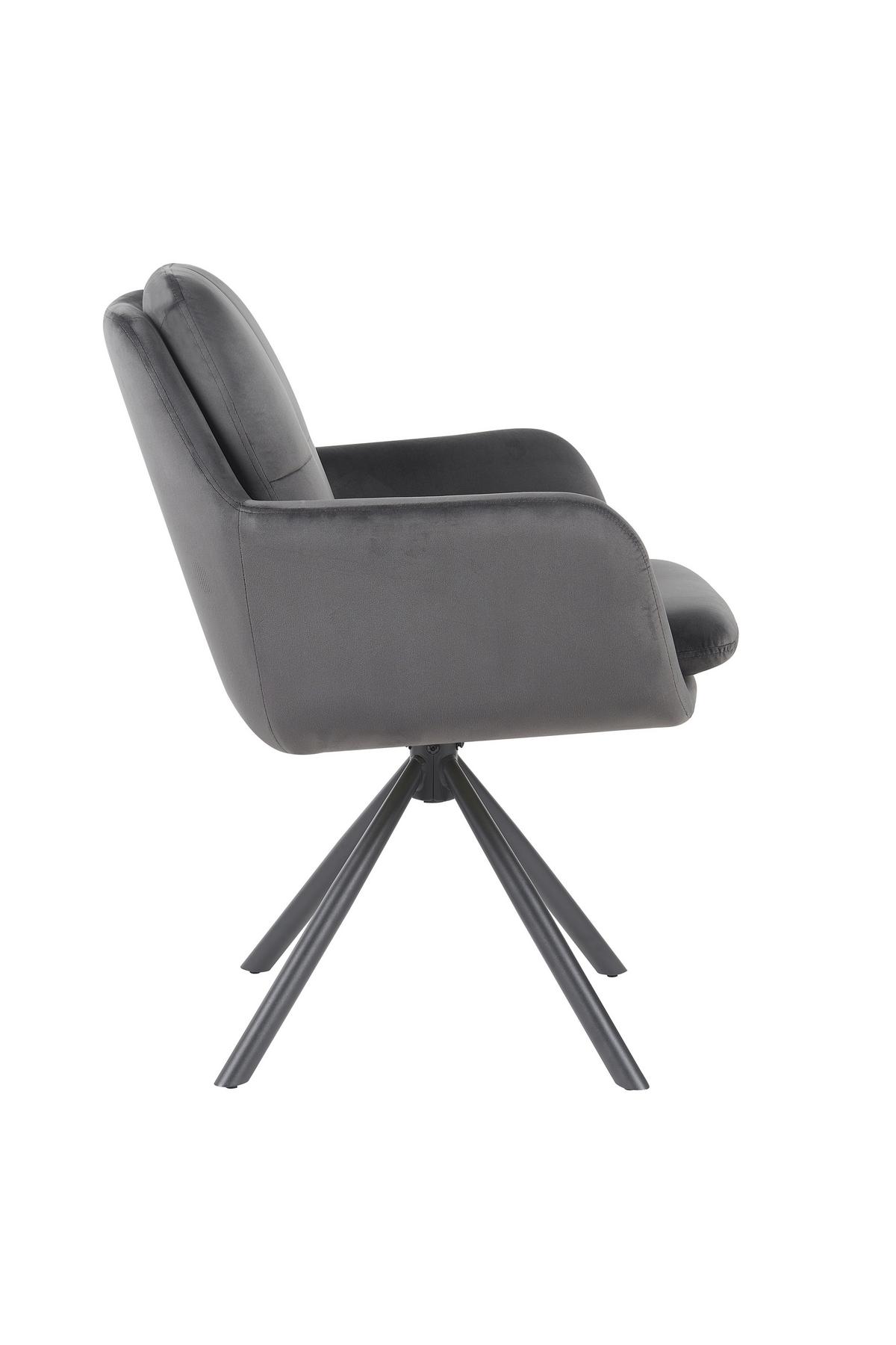 Armlehnstuhl-Set Parma S 2er-Set - Dunkelgrau/Schwarz, MODERN, Textil/Metall (63/89/70cm) - MID.YOU