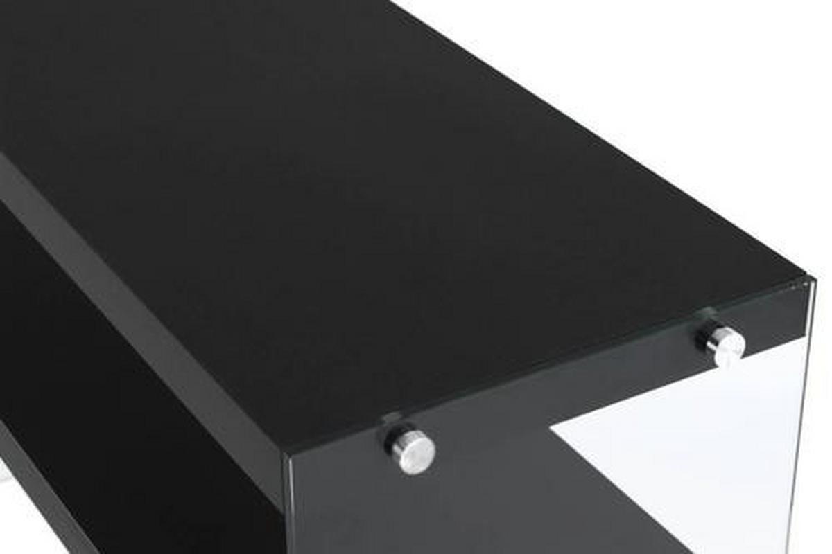 Beistelltisch mit Ablage Elementary Schwarz - Klar/Schwarz, Basics, Glas/Holzwerkstoff (32/110/75cm) - Kayoom