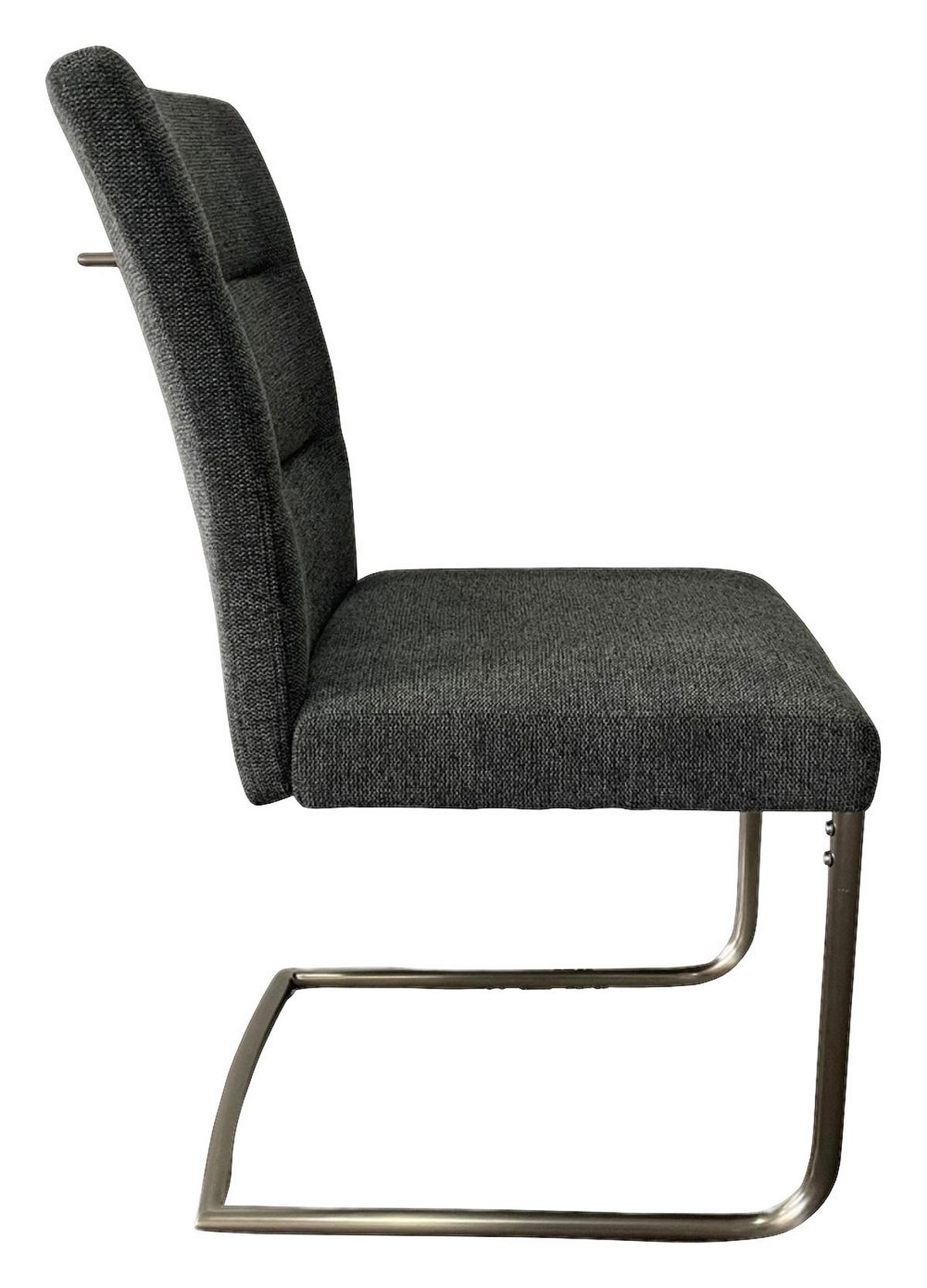 Szánkótalpas Szék Merit - nikkelszínű/szürke, Konventionell, textil/fém (61/92/47cm)