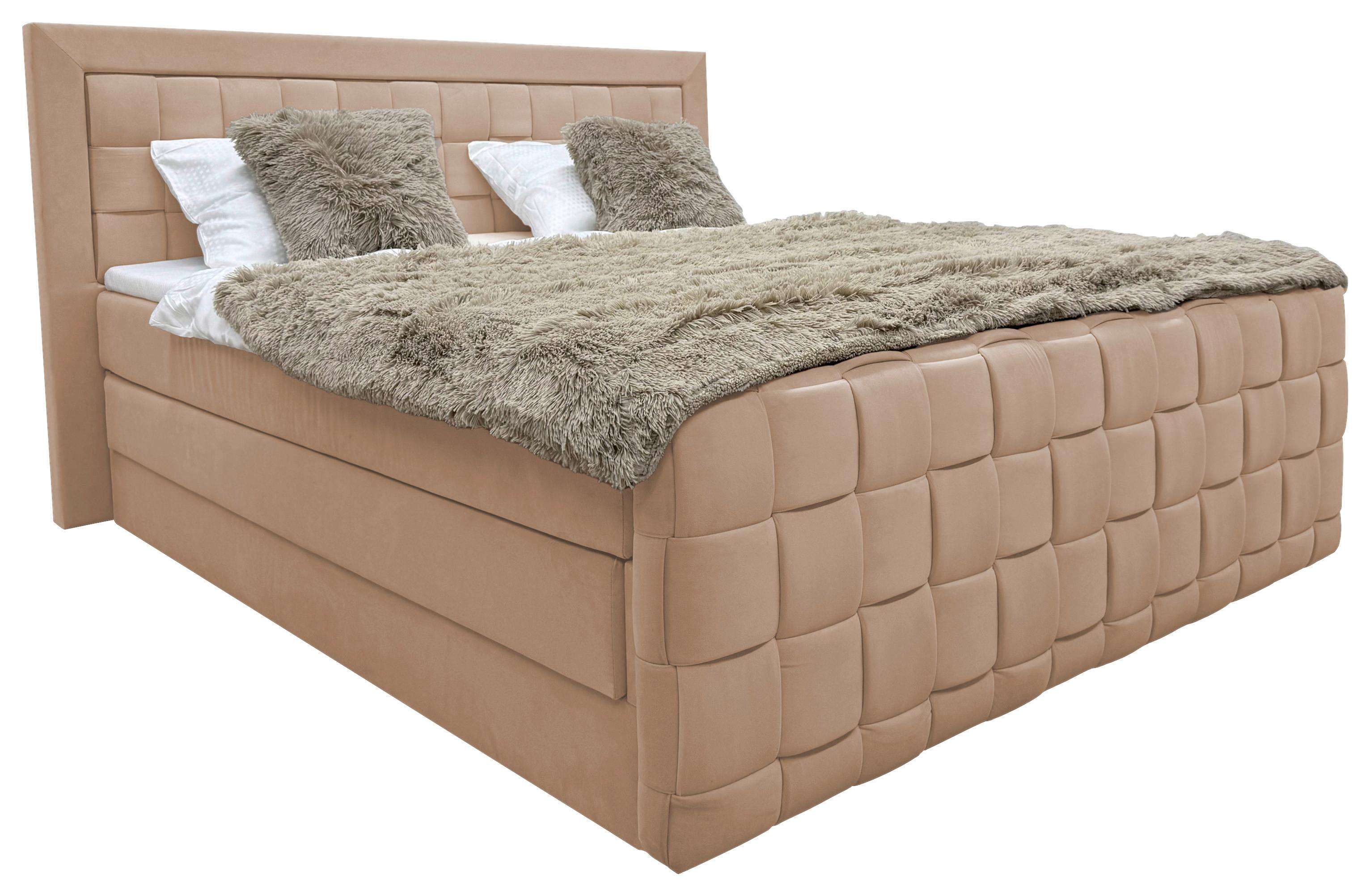 Boxspringbett Grenada Beige Lf: 180x200 Cm - Beige, MODERN, Textil (180/200cm) - Livetastic