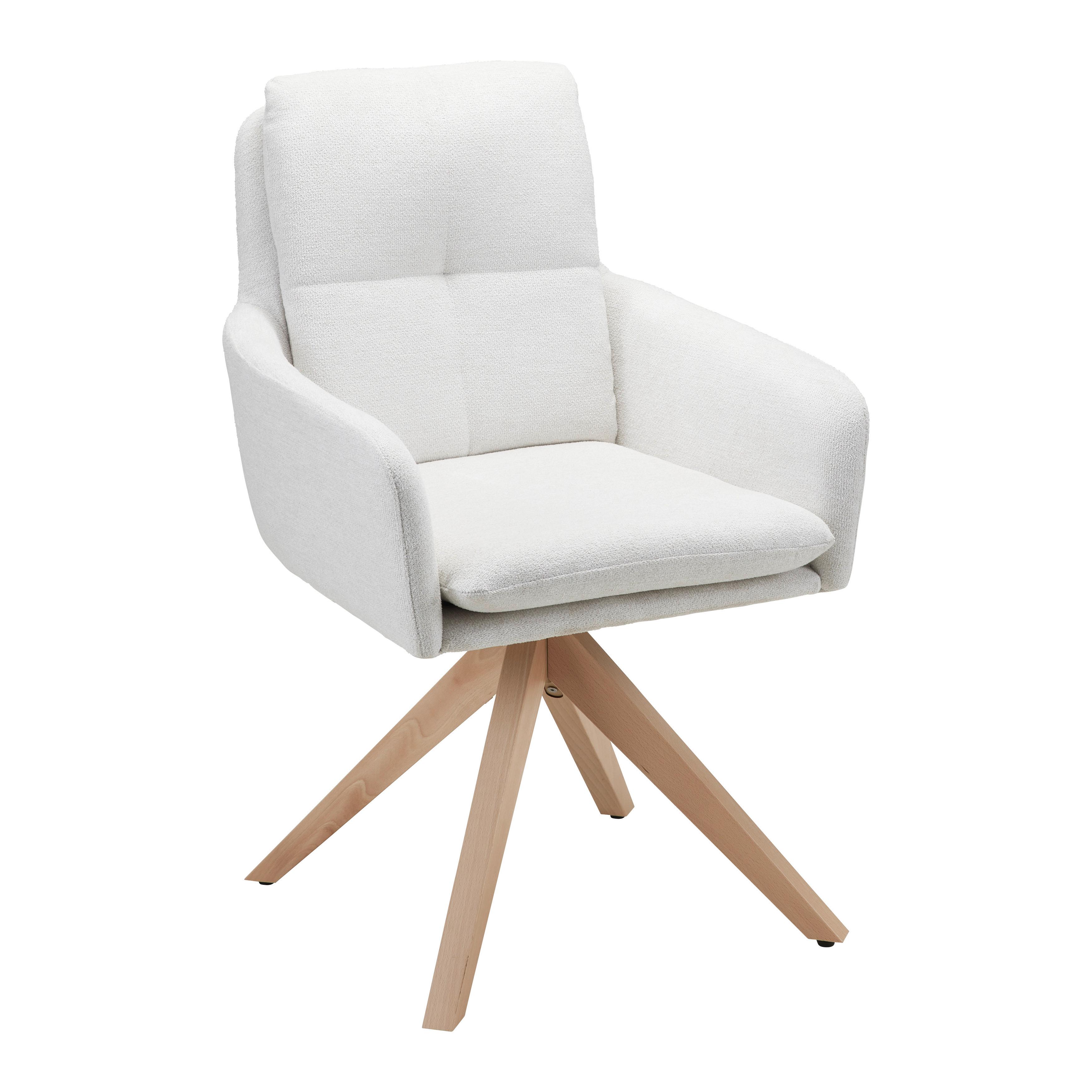 ŽIDLE S PODRUČKAMI FINJA - bílá/barvy buku, Moderní, kov/dřevo (59/97/63cm) - Bessagi Home