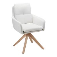 ŽIDLE S PODRUČKAMI FINJA - bílá/barvy buku, Moderní, kov/dřevo (59/97/63cm) - Bessagi Home