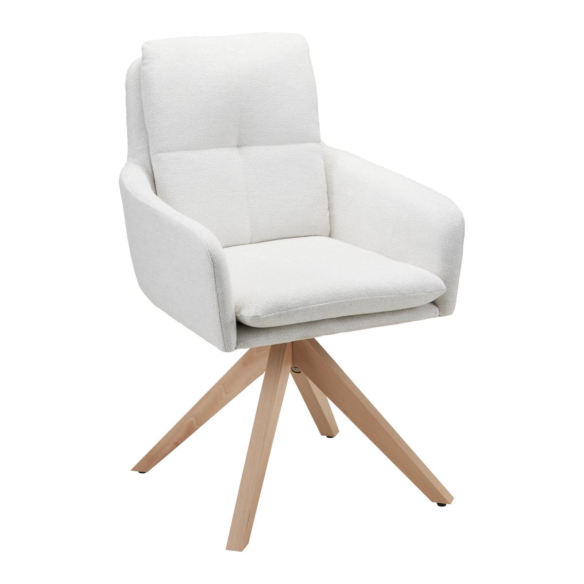 ŽIDLE S PODRUČKAMI FINJA - bílá/barvy buku, Moderní, kov/dřevo (59/97/63cm) - Bessagi Home