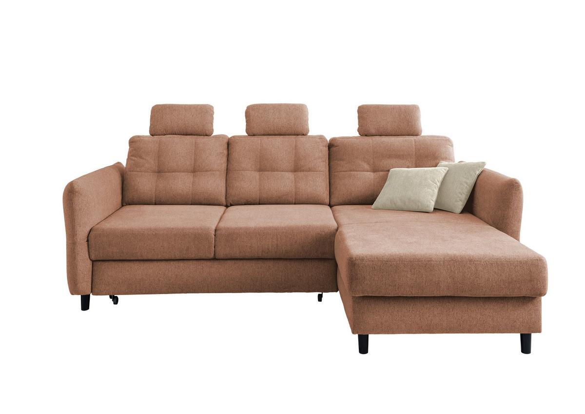 Ecksofa Brizzini Koralle S: 250-280x176 cm - Koralle/Beige, MODERN, Textil (250-280/176cm) - Livetastic