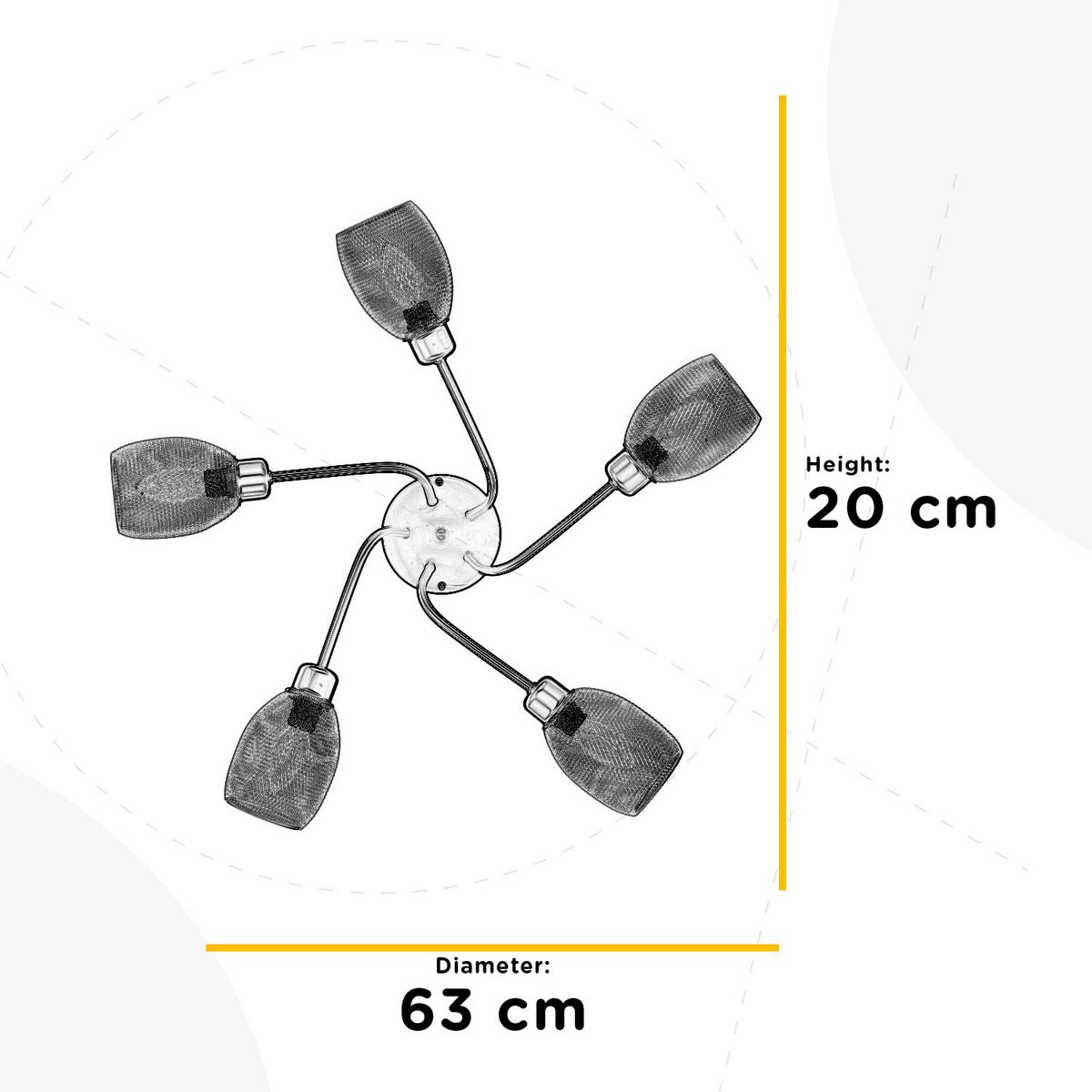 Deckenleuchte 4989/pl5 - Goldfarben/Schwarz, KONVENTIONELL, Metall (63/20cm)
