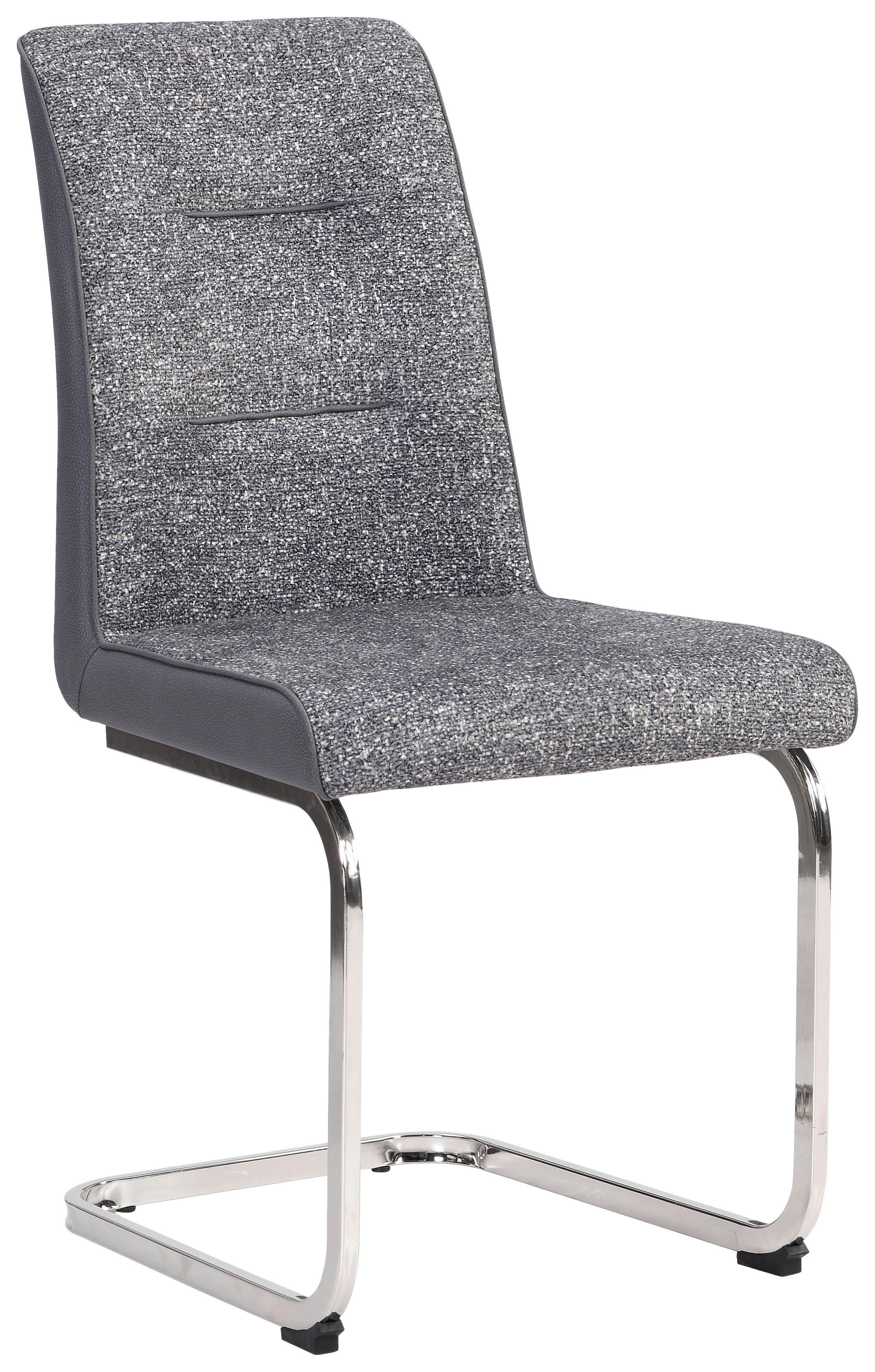 Schwingstuhl Astrid Giga-S - Grau/Nickelfarben, KONVENTIONELL, Textil/Metall (48/95/60cm)