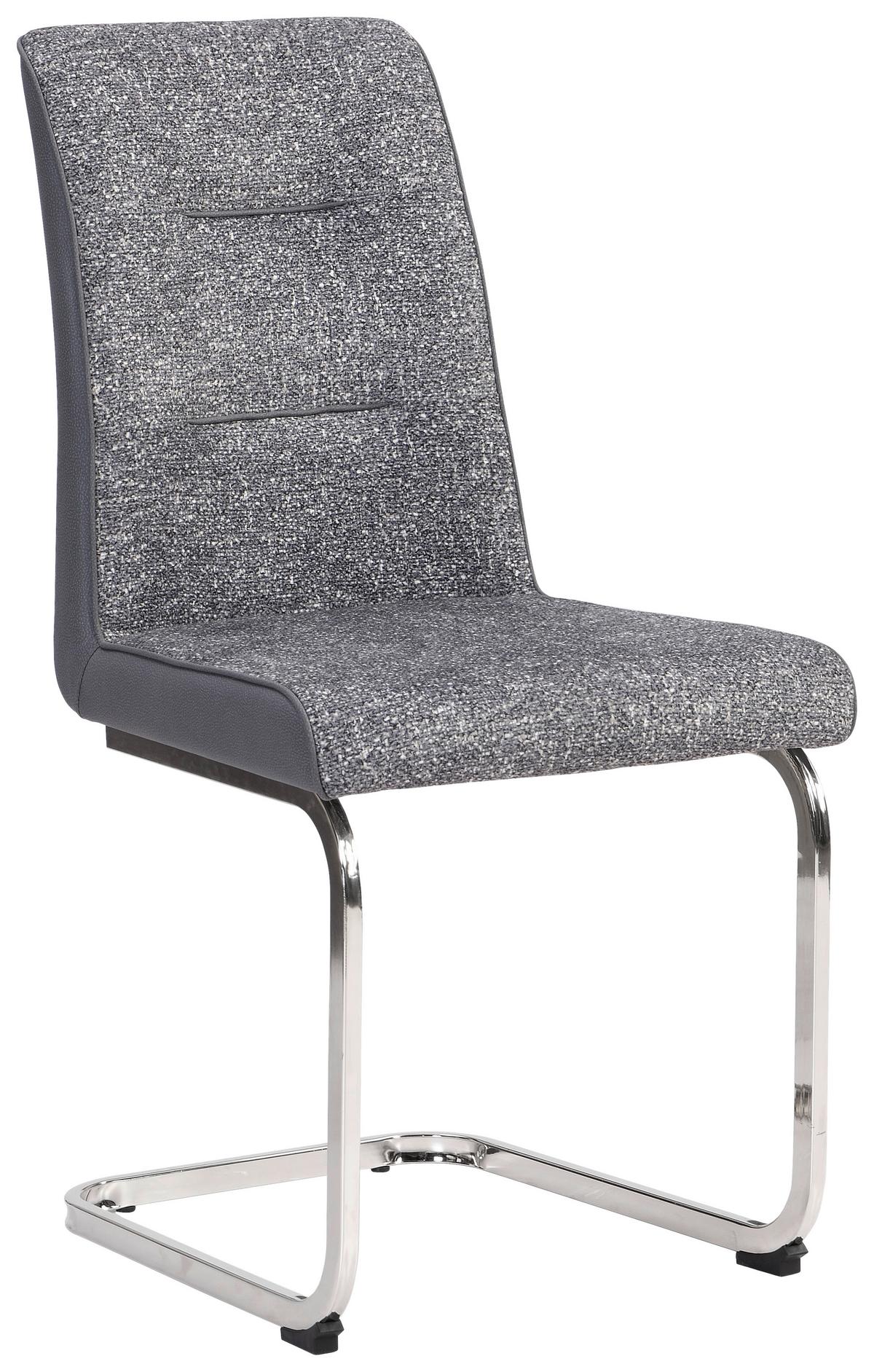 Schwingstuhl Astrid Giga-S - Grau/Nickelfarben, KONVENTIONELL, Textil/Metall (48/95/60cm)