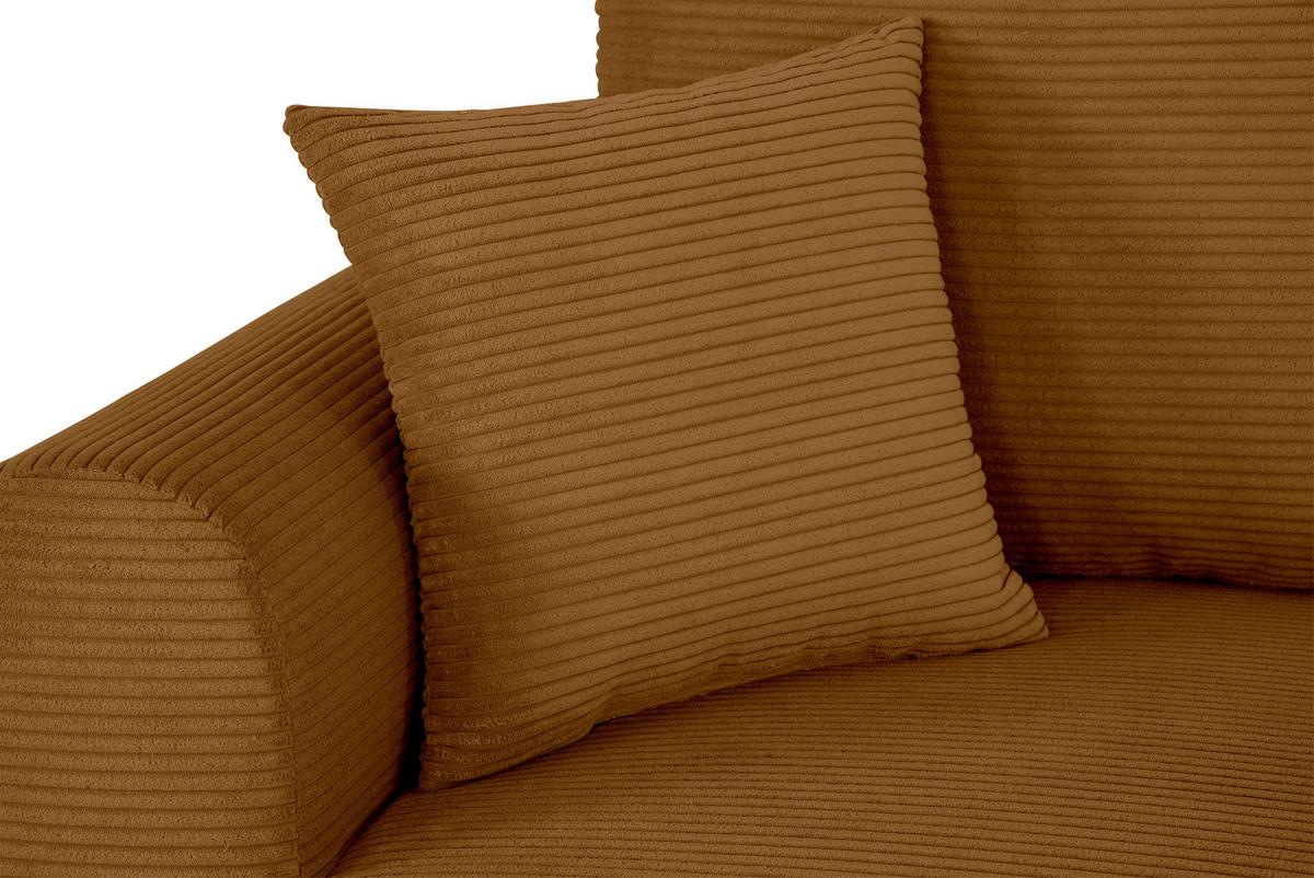 Ecksofa Joni Geld S: 250 cm - Braun, Design, Textil (250/151cm) - MID.YOU