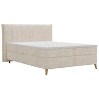 Americká posteľ VELORIA 140x200, béžová - prírodná farba/béžová, Konventionell, drevo/textil (140/200cm) - Mömax