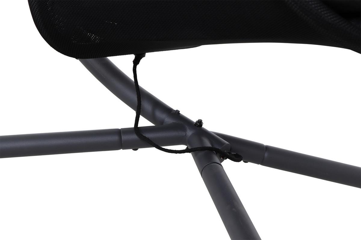 Hängesessel mit Gestell Mit Sitz- und Rückenkissen - Anthrazit/Schwarz, KONVENTIONELL, Kunststoff/Textil (123/195/106cm) - Siena Garden