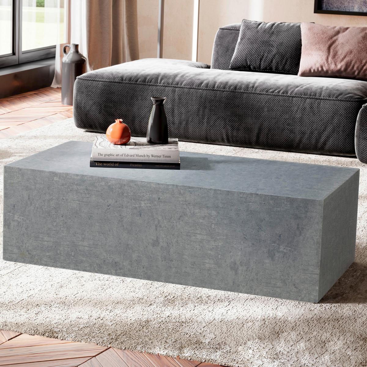 Couchtisch Schwarz L: 100 cm - Grau, Design, Holzwerkstoff (100/50/30cm) - MID.YOU