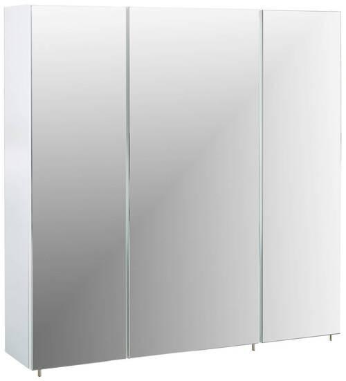Spiegelschrank Basic 800 3 Türen Weiß - Weiß Hochglanz, MODERN, Glas/Holzwerkstoff (80/70,7/16cm) - MID.YOU