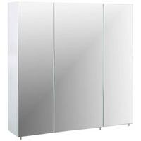 Spiegelschrank Basic 800 3 Türen Weiß - Weiß Hochglanz, MODERN, Glas/Holzwerkstoff (80/70,7/16cm) - MID.YOU