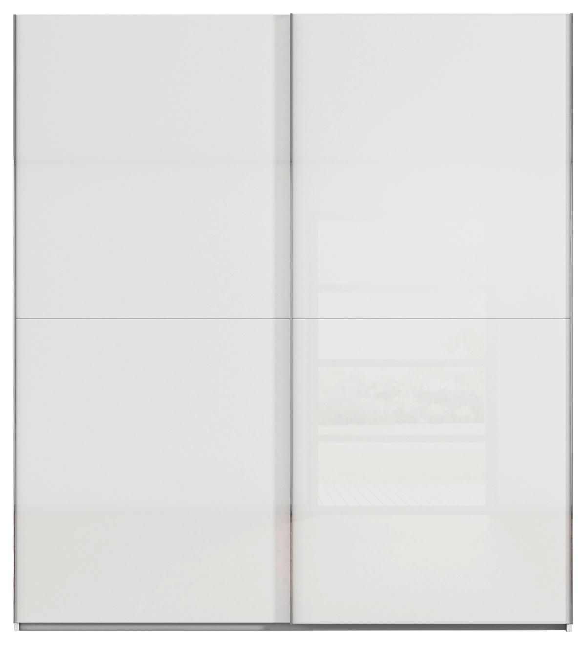 Šatníková skriňa FIFTY - biela/chrómová, Konventionell, kov/kompozitné drevo (201/223/66cm)