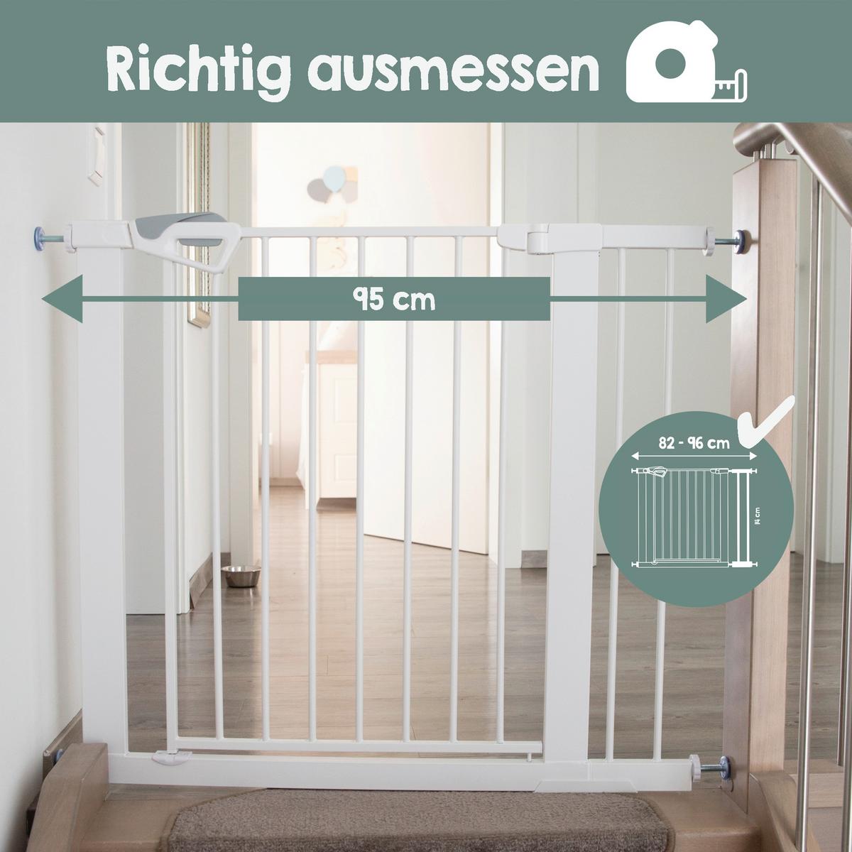 Türschutzgitter Metall erweiterbar, weiß - Weiß, Basics, Metall (75/80/3cm) - Roba
