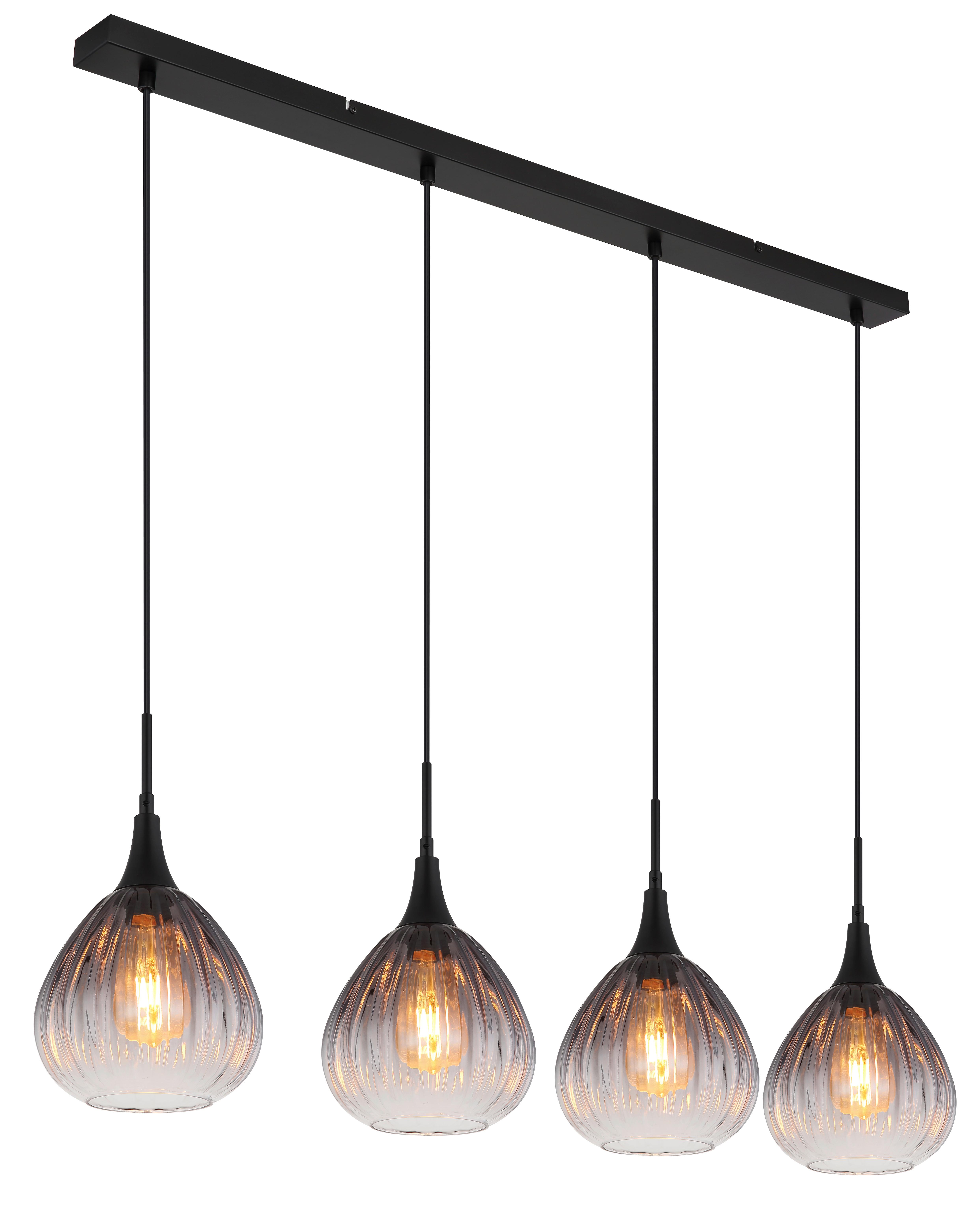 Hängeleuchte 15887-4h - Klar, Design, Glas/Metall (110/20/120cm) - Globo
